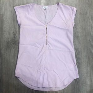 Cap sleeve zipper shirt